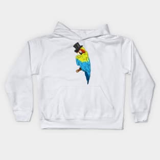 Parrot with Cylinder Kids Hoodie